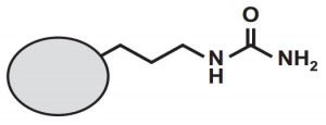 Figura 10. Grupo urea ligada a partículas de núcleo sólido.